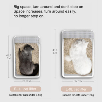 Απορρίμματα Sandbox Cats Tray Cleaning Υγιεινή και φιλική προς το περιβάλλον PP ρητίνη ημίκλειστη τουαλέτα για κατοικίδια γατάκια