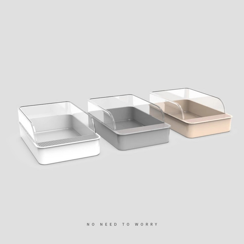 Pakaišu smilšu kastes kaķu kaķu paplātes tīrīšana Veselīgi un videi draudzīgi PP sveķu daļēji slēgti kaķēnu tualetes piederumi mājdzīvniekiem