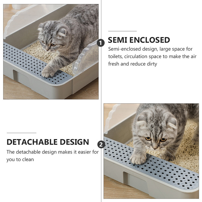 Pakaiši kaķu kaste tualete podiņš kaķēnu paplāte daļēji slēgta zaķa noņemams dresētājs Slēgts trušiem pārnēsājamas gultas kastes bez