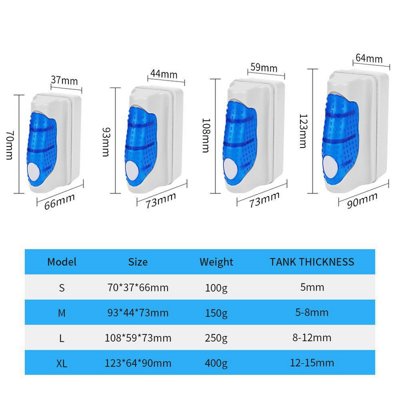 Septiņu galveno magnētisko akvārija stikla aļģu skrāpju tīrīšanas līdzeklis magnētiskā birste akvārija tvertne zivju akvārija instrumenti peldošā suka