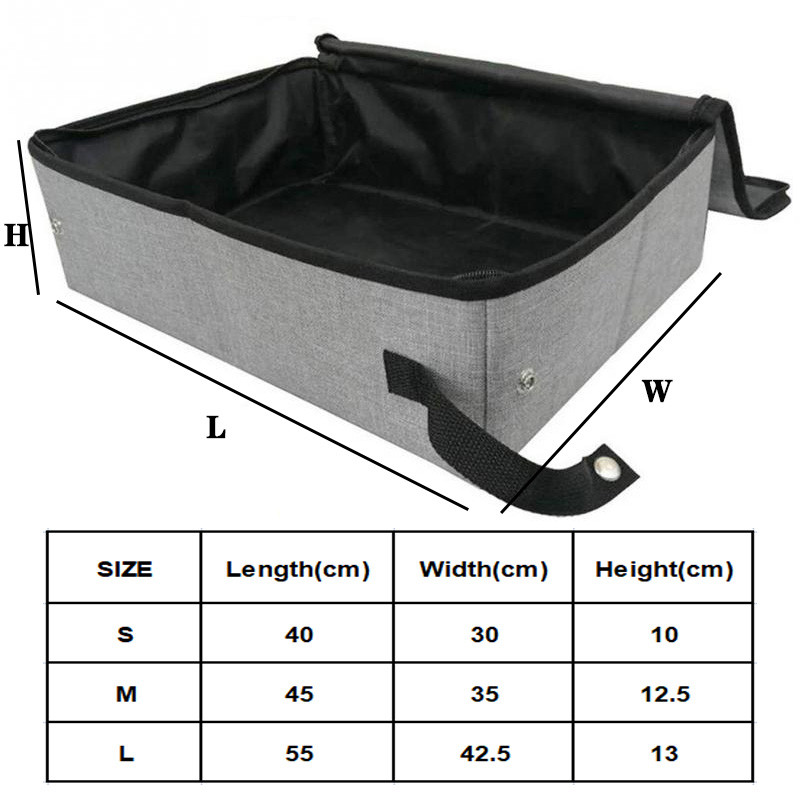 Kaķu pakaišu kaste Oksfordas auduma ūdensnecaurlaidīga salokāma mājdzīvnieku tualete Mīksta pārnēsājama kaķu podiņa tīra vannas istaba ar vāku kaķēnu ceļojumiem