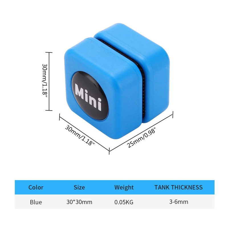Magnet, čistač algi, četka za čišćenje stakla akvarijskih ribica, plutajući ribač, jaki magnet, mini veličine 1,18x1,18 inča