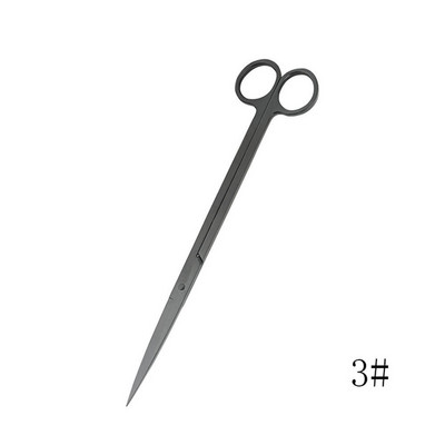 Nerūsējošā tērauda akvārija ūdens zāles ūdenszāles griezējs garo viļņu šķēru rīku komplekts Ūdens zāles griezējs zivju griezējs 3 formas