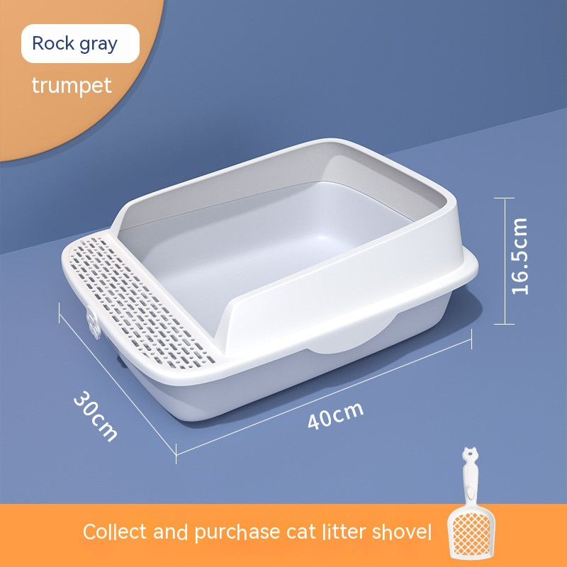 Otvorena kutija za pijesak za mačke Posuda za pijesak velika poluzatvorena kutija za mačke velika odrasla mačka mačić univerzalna visoka ograda
