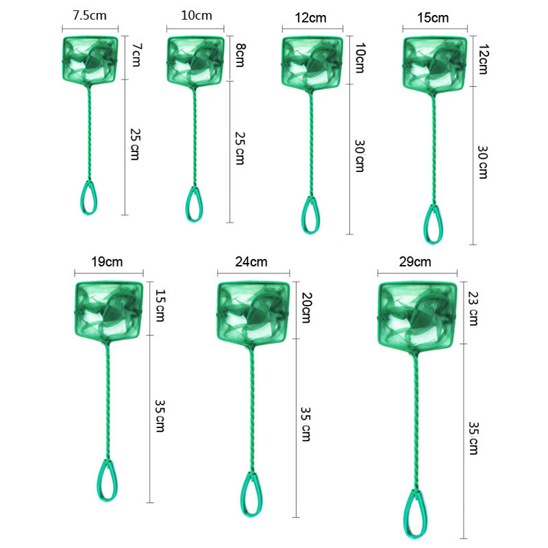 Pārnēsājams zivju tīkls, garš rokturis, kvadrātveida akvārija piederumi