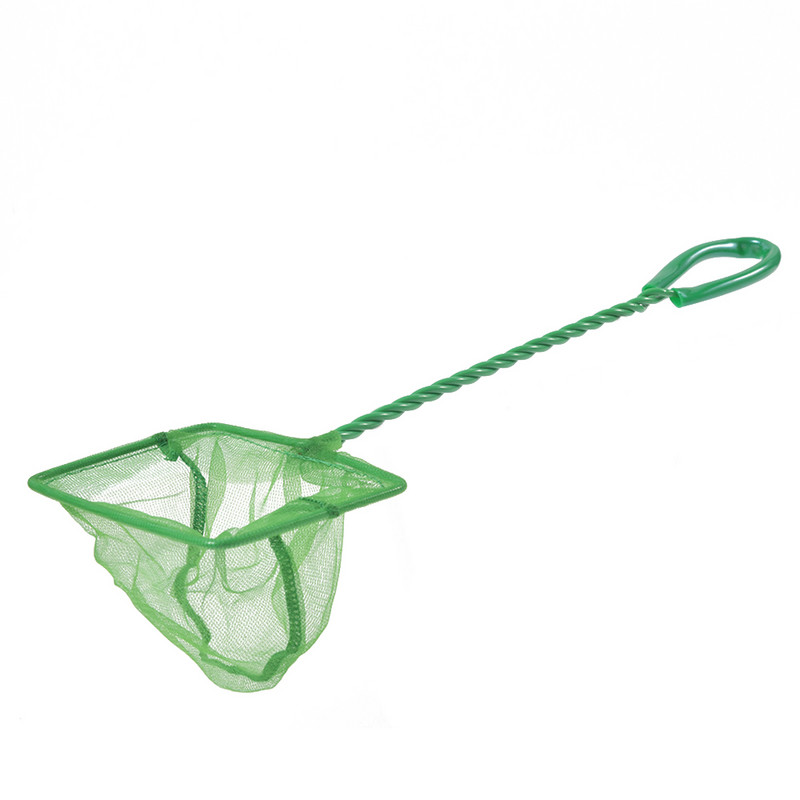 Prijenosna mreža za ribe s dugom ručkom, četvrtasti dodaci za akvarij, podesna mreža za ribice, akvarijski spremnik
