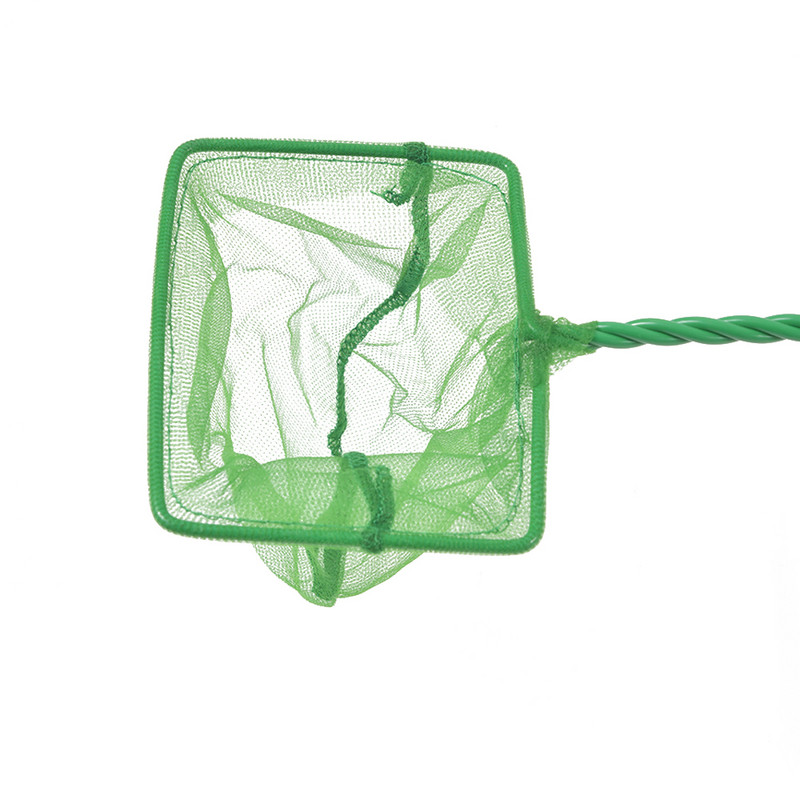 Prijenosna mreža za ribe s dugom ručkom, četvrtasti dodaci za akvarij, podesna mreža za ribice, akvarijski spremnik