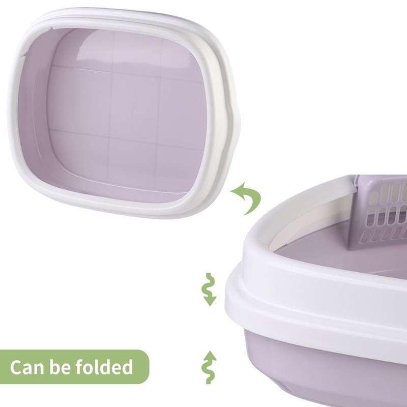 1 komplekts, liela kaķu pakaišu kaste, noņemama pretšļakatu kaķu pakaišu paplāte kaķu tualetes piederumiem ar bezmaksas kausiņu