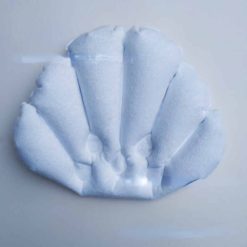 Įvairių spalvų apvalkalo formos pripučiama vonios pagalvė, minkšta rankšluosčių audinys PVC SPA kaklo pagalvė Patogūs masažo maudymosi priedai