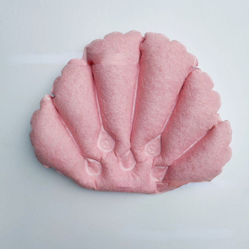 Įvairių spalvų apvalkalo formos pripučiama vonios pagalvė, minkšta rankšluosčių audinys PVC SPA kaklo pagalvė Patogūs masažo maudymosi priedai