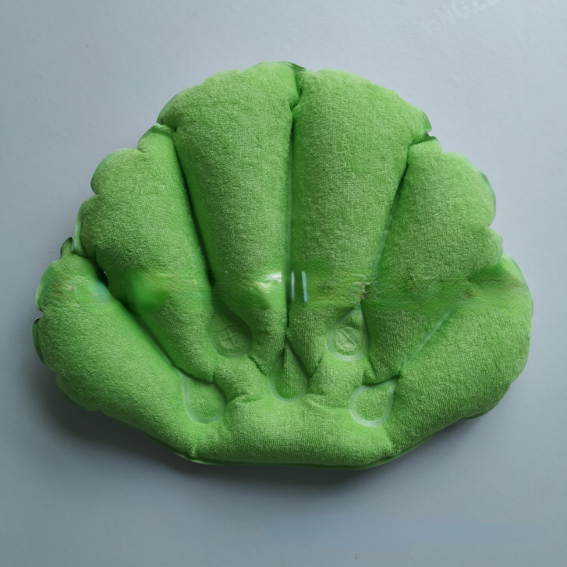 Įvairių spalvų apvalkalo formos pripučiama vonios pagalvė, minkšta rankšluosčių audinys PVC SPA kaklo pagalvė Patogūs masažo maudymosi priedai