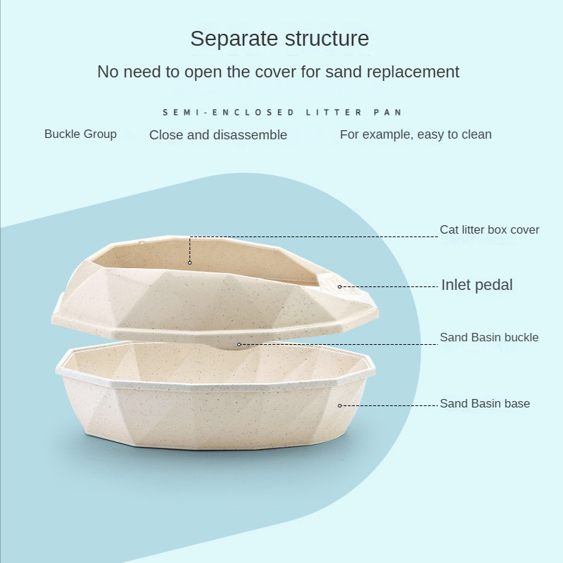 Kassiliivakast poolkinnine pritsmevastane korduvkasutatav kassitarvikud kassi tualett-kassi liivakast topelt männipuidust liivakast kassi kakapott