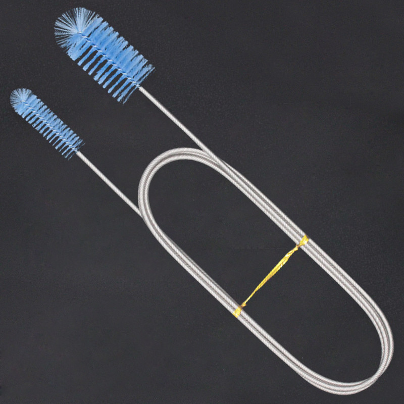 155 cm Dviejų galų žarnos vamzdžių valymo šepetys nerūdijančio plieno išlenktas vamzdis Vandens oro vamzdelio šepetys Akvariumo žuvų bako priedai