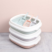 Kutija s pijeskom za mačke Posuda za mačke s lopaticom Mačići Pas Čisti WC Kućna plastična kutija s pijeskom Oprema za mačke WC za kućne ljubimce Noćna posuda protiv prskanja