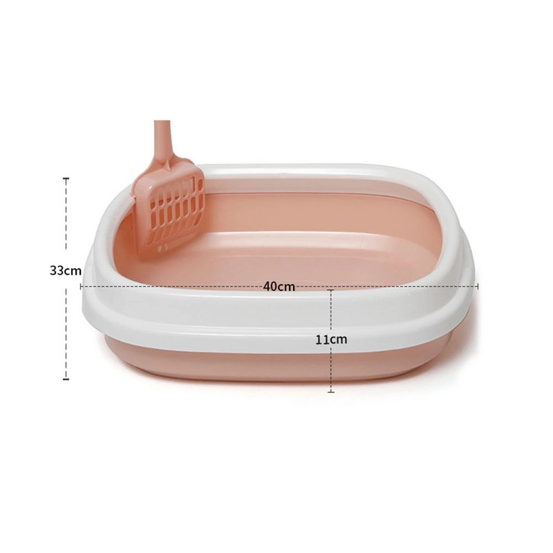 Kutija s pijeskom za mačke Posuda za mačke s lopaticom Mačići Pas Čisti WC Kućna plastična kutija s pijeskom Oprema za mačke WC za kućne ljubimce Noćna posuda protiv prskanja