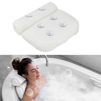 Αντιολισθητικό μαξιλάρι μπανιέρας Στήριγμα λαιμού κεφαλής Μαξιλάρι σπα Αναπνεύσιμο υφασμάτινο 3D μαξιλάρι μπάνιου με βεντούζες