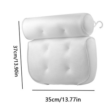Αντιολισθητικό μαξιλάρι μπανιέρας Στήριγμα λαιμού κεφαλής Μαξιλάρι σπα Αναπνεύσιμο υφασμάτινο 3D μαξιλάρι μπάνιου με βεντούζες