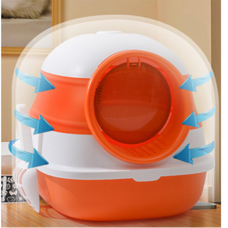 Sklopiva kutija za mačji pijesak, zatvorena kućica za mačke, noćna posuda, zatvorena kutija za mačiće s kapuljačom i toaletnom školjkom za kućne ljubimce Jednostavno čišćenje