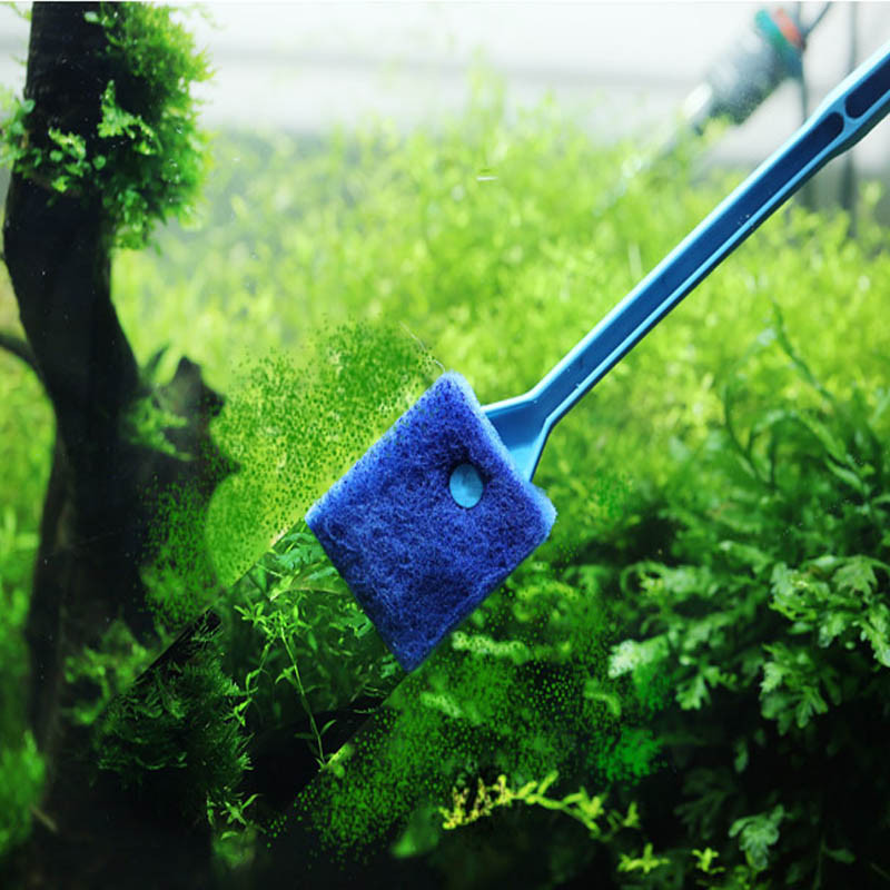 1PC Dvostrana spužvasta četka za čišćenje Visokokvalitetna četka za uklanjanje algi iz akvarija Fish Tank Kućni alat za čišćenje akvarija