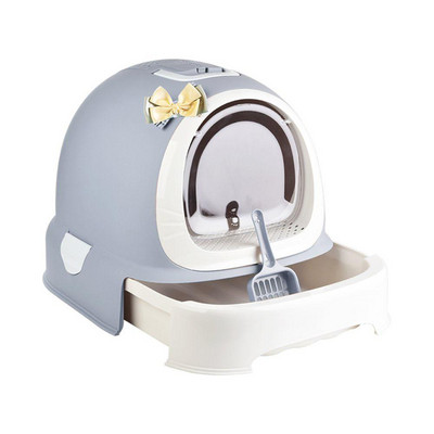 Kaķu tualetes kaste slēgta, pilnībā slēgta kaķu pakaišu tvertne, īpaši liela telpa kaķu gultas traukam kaķēniem.