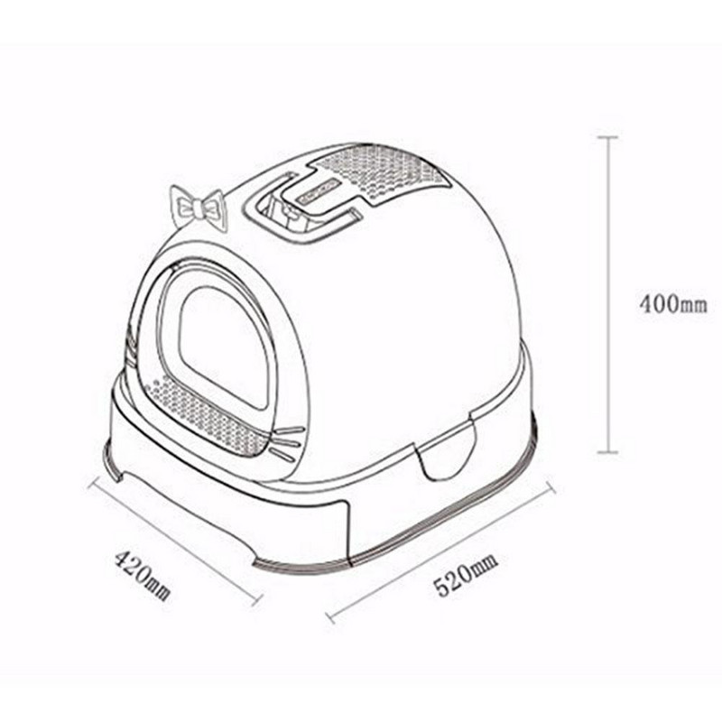 Kaķu tualetes kaste slēgta, pilnībā slēgta kaķu pakaišu tvertne, īpaši liela telpa kaķu gultas traukam kaķēniem.