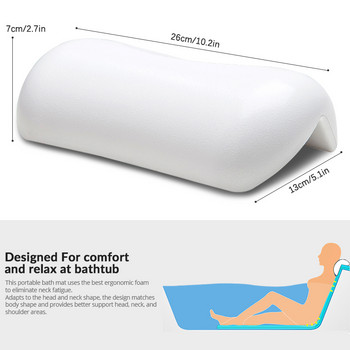 Fypo White SPA възглавница за баня Неплъзгаща се облегалка за глава за вана Меки водоустойчиви възглавници за баня с вендузи, лесни за почистване