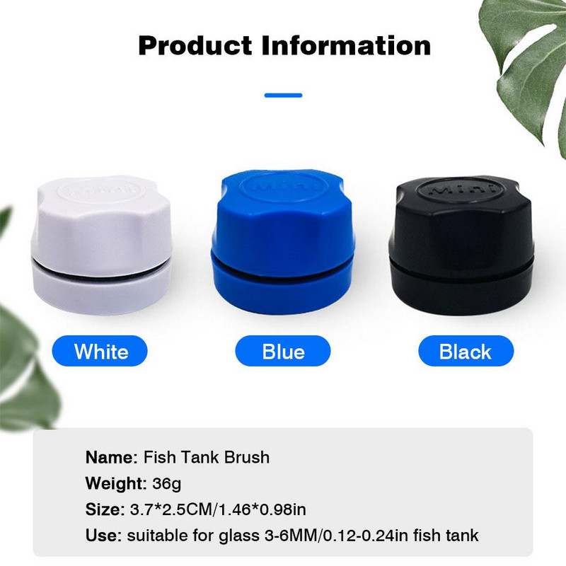 Akvārija magnētiskās sukas stikla peldošā aļģu skrāpja izliekuma stikla tīrītājs mini skrubera rīks zivju tvertnes stikla tīrīšanas magnēts