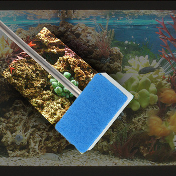 Cleaner Scrubber ρυθμιζόμενο 180° Super Long Handle Aquarium Fish Tank Glass Window Algae Βούρτσα καθαρισμού σφουγγαριών διπλής όψης