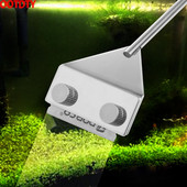 OOTDTY akvārija stikla zivju tvertnes nerūsējošā tērauda koraļļu aļģu skrāpju asmeņu tīrītājs