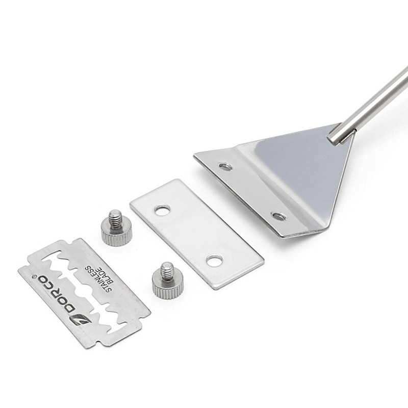 OOTDTY akvārija stikla zivju tvertnes nerūsējošā tērauda koraļļu aļģu skrāpju asmeņu tīrītājs