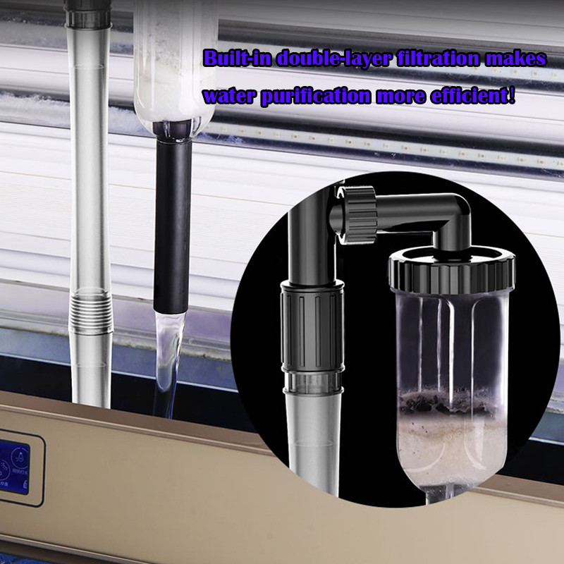 220V elektriskā ūdens mainītāja tīrītājs akvārija smilšu mazgātājs zivju tvertnes filtrs jaudīgs sūkšanas sifons, darbināms ar vakuuma grants sifonu