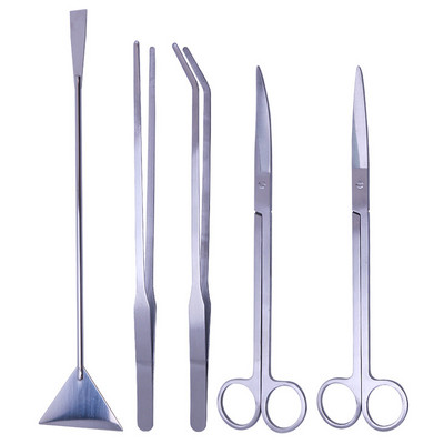 1/2/3/4/5 komada Aquarium Tank Set alata Aquascaping Fish Tank Vodene biljke Duge pincete Škare Alat od nehrđajućeg čelika Proizvod za kućne ljubimce