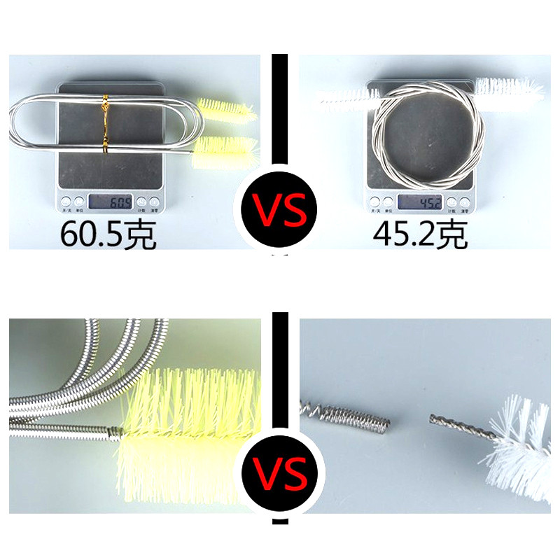 ZRDR Četka za vanjski filtar akvarija dvoglava četka za čišćenje ulazne i izlazne cijevi opružna četka četka za cijevi 1,55 metara alat za čišćenje