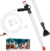 Zivju tvertņu tīrītājs, 5 in1 akvārija grants tīrītājs ūdens mainītājs ātrai ūdens maiņai/smilšu mazgāšanai/fekāliju uzsūkšanai/smilšu grābšanai