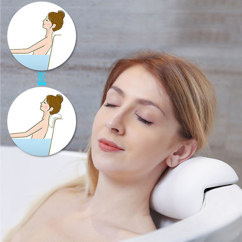 SPA Jastuk za kadu Neklizajući Naslon za glavu za kadu Mekani vodootporni jastuci za kadu s vakuumskim čašicama Jastuk za vrat za kadu Kupaonski pribor