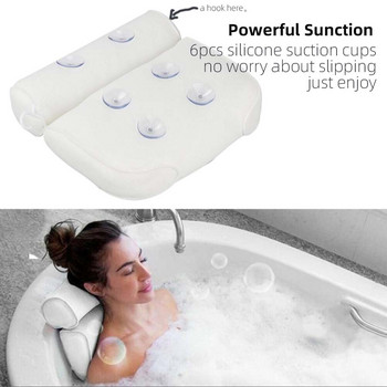 Yinzam Spa Bathtub Cushion Bath Pillow, 6 вендузи за машинно пране Мек ергономичен душ за къпане 4D мрежести възглавници за домашна вана