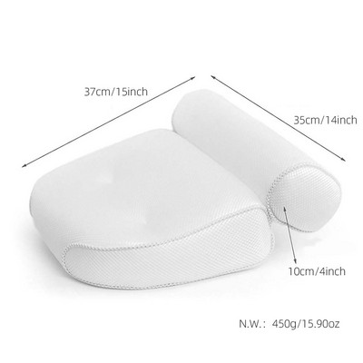 Yinzam Spa Vannas spilvens Vannas spilvens, 6 piesūceknis Mašīnā mazgājams mīksts, ergonomisks vannas dušas 4D Tīkla spilveni mājas vannai