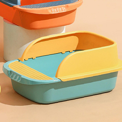 Kutija za mačji pijesak protiv prskanja Povisi pladanj Noćna posuda Prijenosni Pješčanik za jednostavno čišćenje Poluzatvoreni WC za kućne ljubimce za mačiće na putovanju