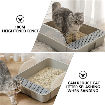 Κουτί απορριμάτων για κατοικίδια Αποσπώμενο τηγάνι απορριμμάτων γάτας Kitten Training Potty Litter Pan Toilet Anti-Splashing 41,5X27,5X18CM