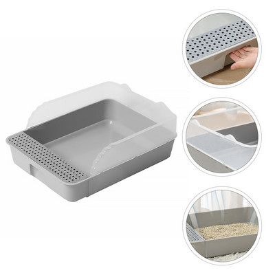 Kaķu pakaišu kaste Mājdzīvnieki Noņemama kaķu pakaišu panna Kaķēnu apmācība podiņa pakaišu panna pretšļakatu tualete 41,5X27,5X18CM