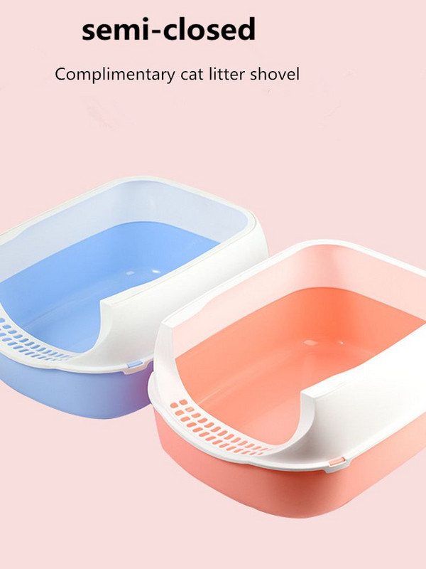 Besplatna dostava Velika puna poluzatvorena mala WC kutija za mačke otporna na prskanje, podebljana uklonjiva potrepština za kućne ljubimce