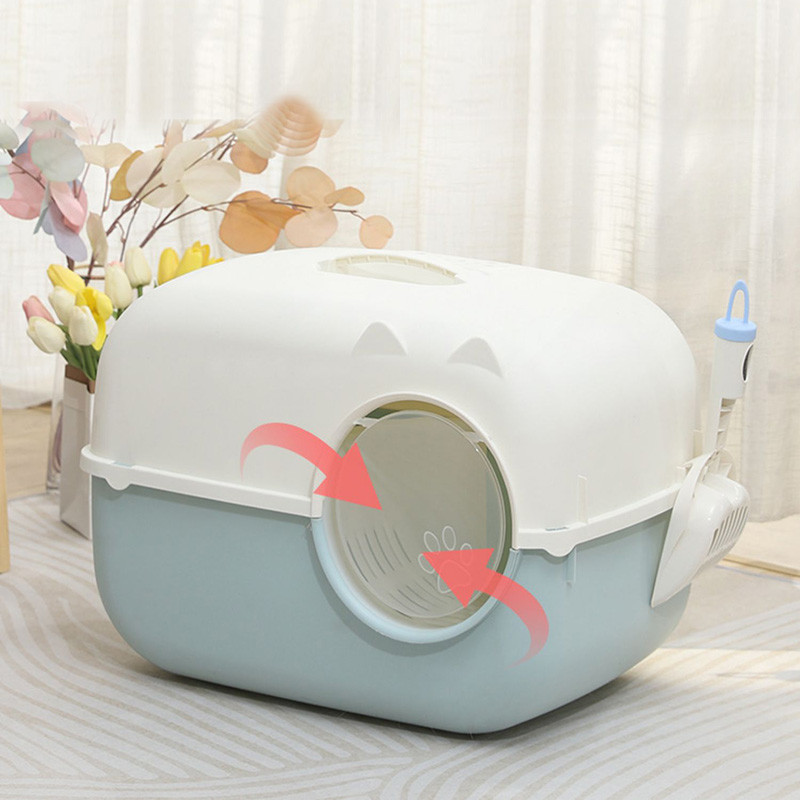 Jauna pilnībā slēgta kaķu tualete ar garu kanālu smilšu noplūdes koridors kaķu pakaišu kastes mēbeles mājdzīvnieku izstrādājumi