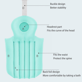 Πτυσσόμενο μαξιλάρι μπανιέρας για ενήλικες SPA Δίχτυ μαξιλαριού προσκέφαλου Μαξιλάρι μπάνιου μωρού Αντιολισθητικό μαξιλάρι κρεβατιού Μπανιέρα Μπανιέρα Μπανιέρα με μαξιλάρια E7V4