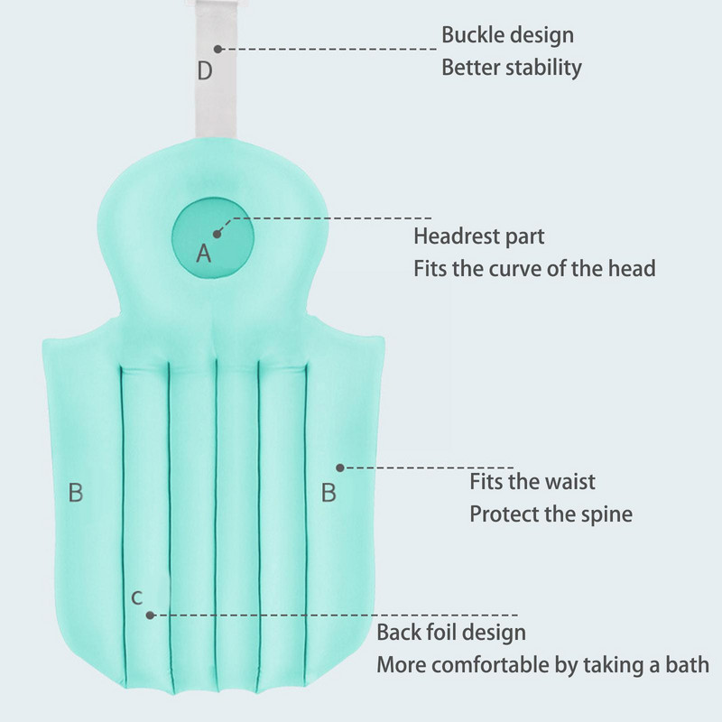 Sklopivi jastuk za kadu za odrasle SPA Jastuk za naslon za glavu Mreža za kupanje Jastuk za bebu Protuklizna podloga za krevet Kad za kupanje Kada za kupanje Jastučić za kadu E7V4