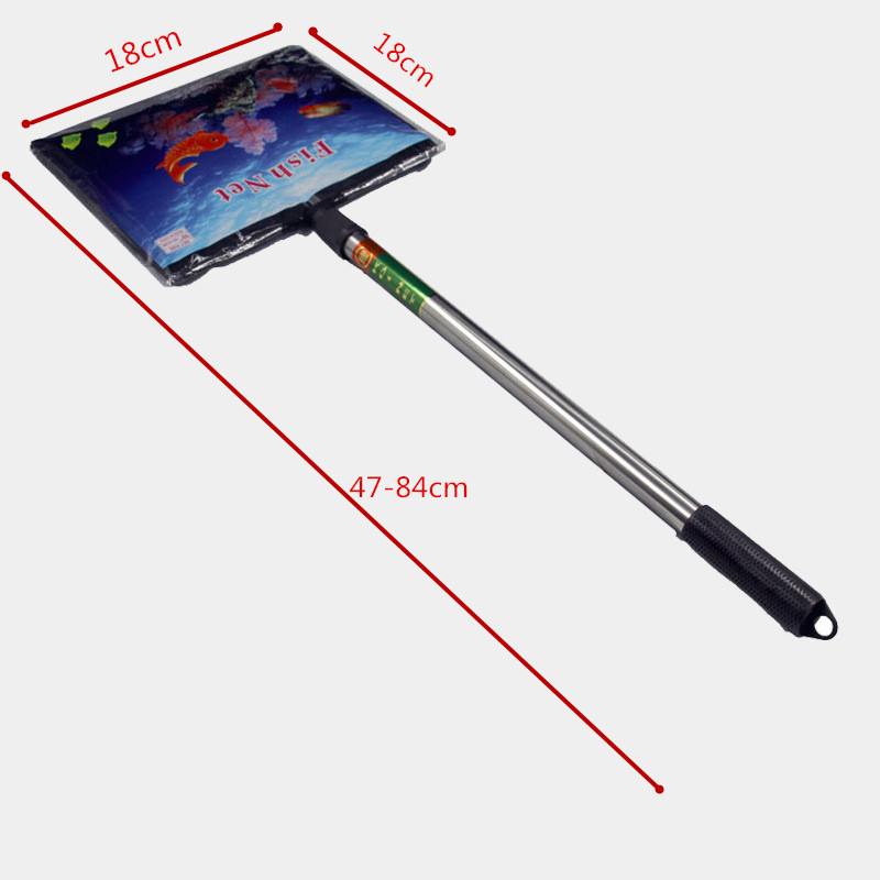 Mreža za akvarijske ribe od nehrđajućeg čelika, četvrtasta podesiva teleskopska mreža za ribice, škampi, pribor za akvarij