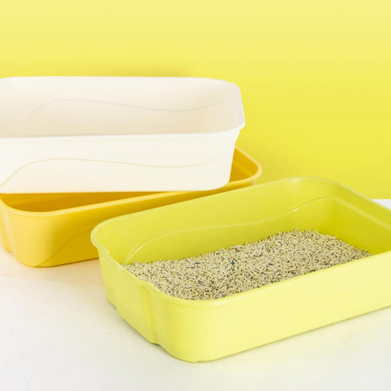 Kutija za mačji pijesak Otvorena, pojačana, produbljena, protiv prskanja Kutija za pijesak velikog kapaciteta, Sredstva za čišćenje WC-a