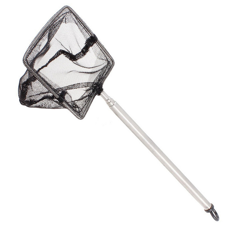Mreže za akvarijske ribe, prijenosne duge ručke od nehrđajućeg čelika, mreža za akvarijske ribe, mreža za pecanje, mreža za slijetanje, alati za čišćenje plutajućeg spremnika