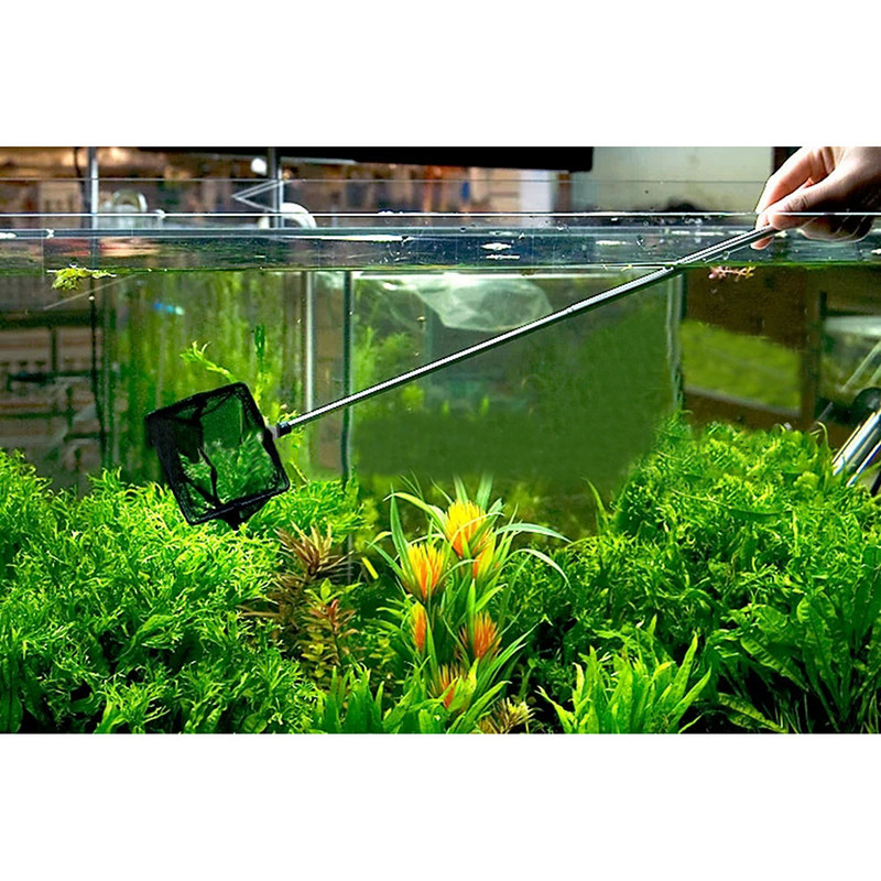 Mreže za akvarijske ribe, prijenosne duge ručke od nehrđajućeg čelika, mreža za akvarijske ribe, mreža za pecanje, mreža za slijetanje, alati za čišćenje plutajućeg spremnika