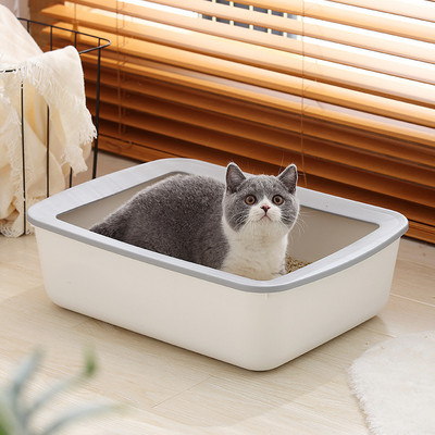 Kutija s pijeskom za mačke Pješčanik Noćna posuda za kućne ljubimce WC Pladanj za mačke protiv prskanja sa žlicom Clean Kitty House Plastična noćna posuda za mačji pijesak