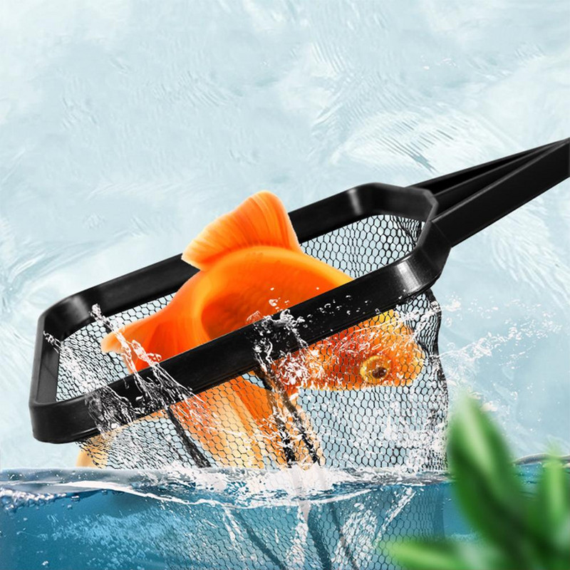 Sveķu zvejas tīkls ar garu rokturi Spēcīga nestspēja Kvadrātveida akvārija zivju tvertņu piederumi Dropshipping